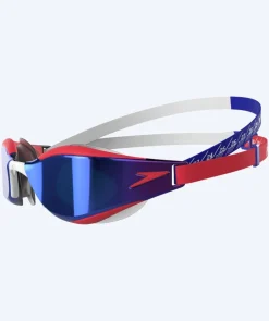 Discount Speedo Elite svømmebriller - Fastskin Hyper Elite Mirror - Rød/blå