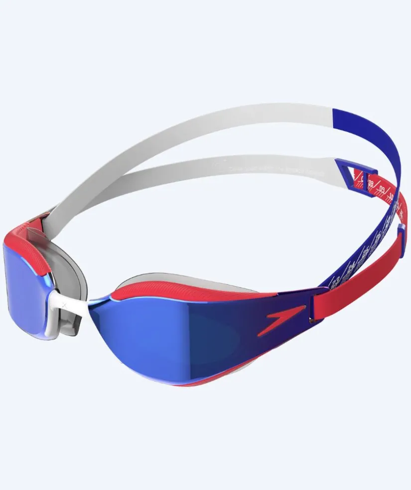 Discount Speedo Elite svømmebriller - Fastskin Hyper Elite Mirror - Rød/blå