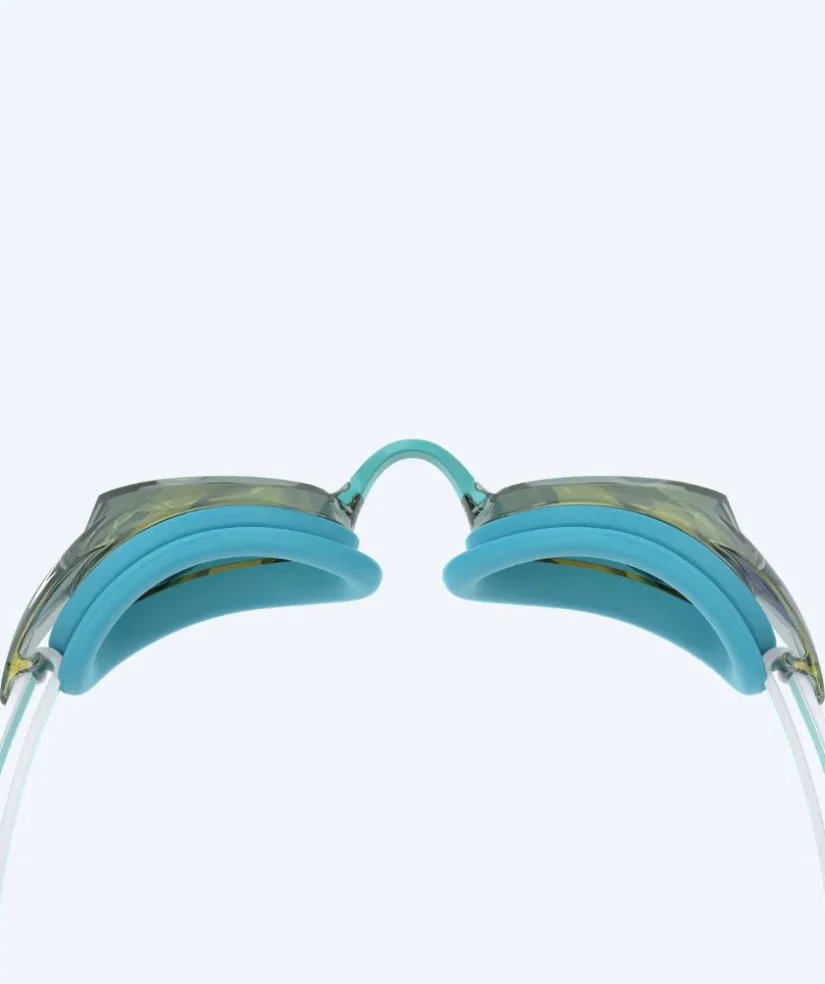 Best Speedo Elite svømmebriller til damer - Vanquisher 3.0 Mirrored - Turkis/guld