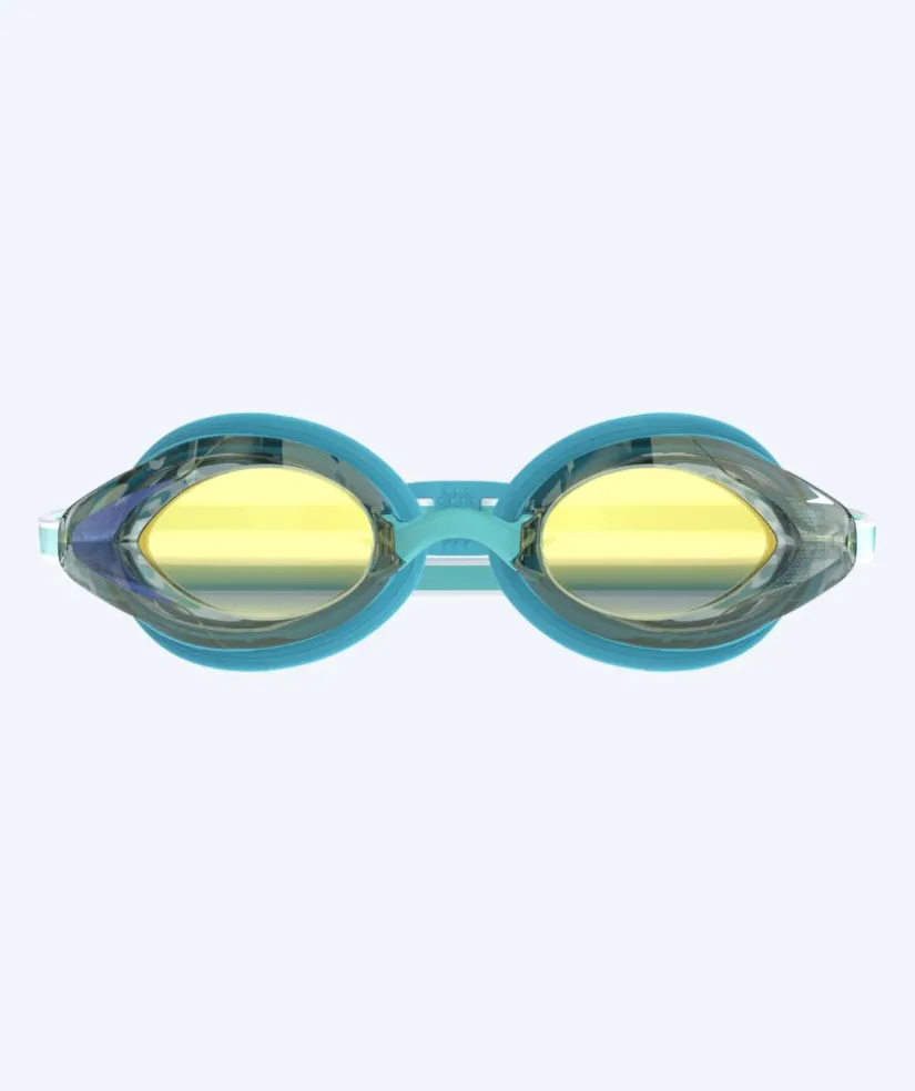Best Speedo Elite svømmebriller til damer - Vanquisher 3.0 Mirrored - Turkis/guld