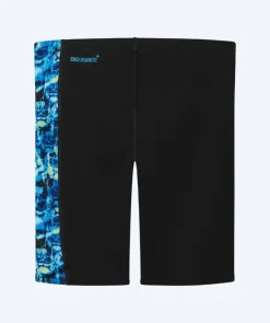 Hot Speedo lange badebukser til drenge - Print Panel - Sort/blå