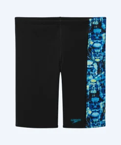 Hot Speedo lange badebukser til drenge - Print Panel - Sort/blå