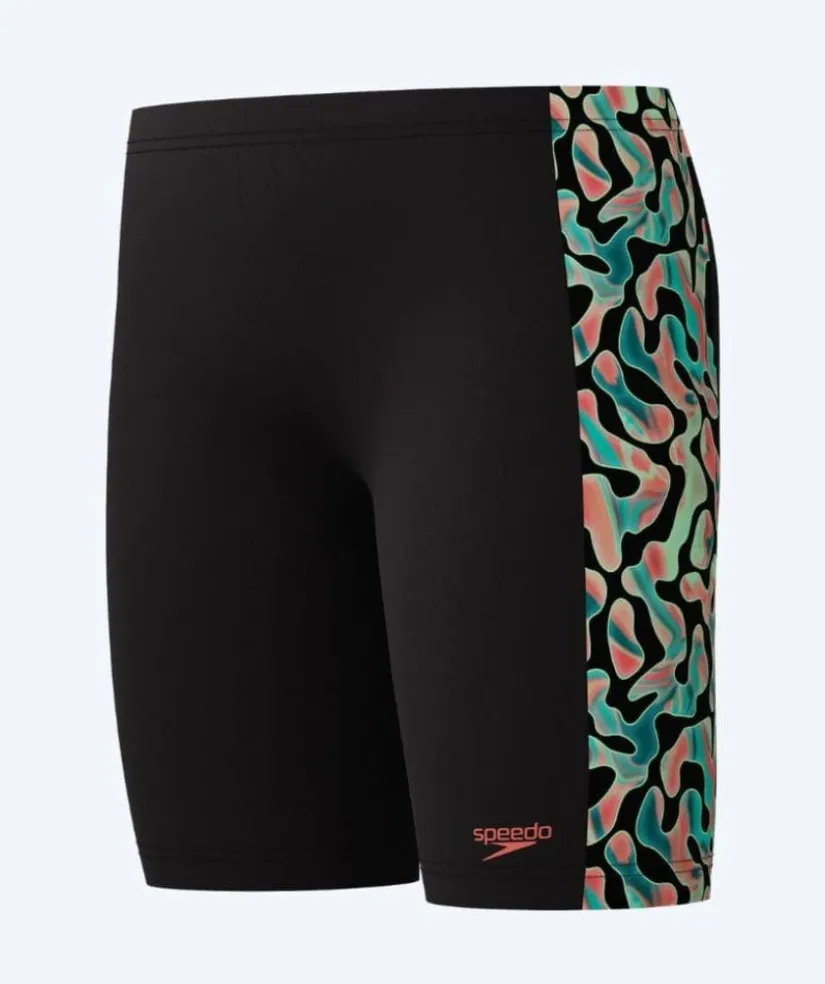 Best Speedo lange badebukser til drenge - Digital Panel - Sort/grøn