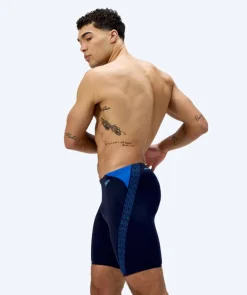 Best Speedo lange badebukser til mænd - Hyperboom Splice - Mørkeblå/blå