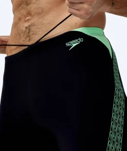 Online Speedo lange badebukser til mænd - Hyperboom Splice - Sort/grøn