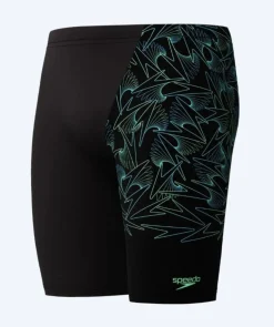 Sale Speedo lange badebukser til mænd - Hyperboom V-Cut - Sort/grøn
