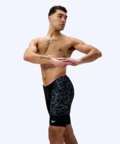 Sale Speedo lange badebukser til mænd - Hyperboom V-Cut - Sort/grøn