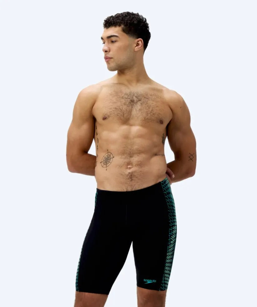 Best Speedo lange badebukser til mænd - Endurance Max Tech Pannel - Sort/grøn