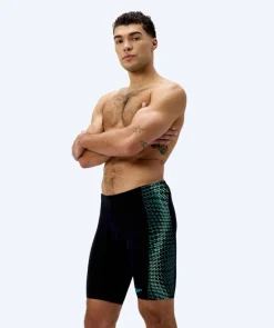 Best Speedo lange badebukser til mænd - Endurance Max Tech Pannel - Sort/grøn