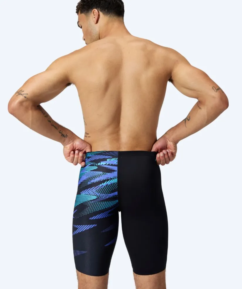 Best Speedo lange badebukser til mænd - Hyperboom V-Cut - Sort/blå