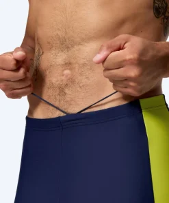 Hot Speedo lange badebukser til mænd - Dive - Mørkeblå/gul