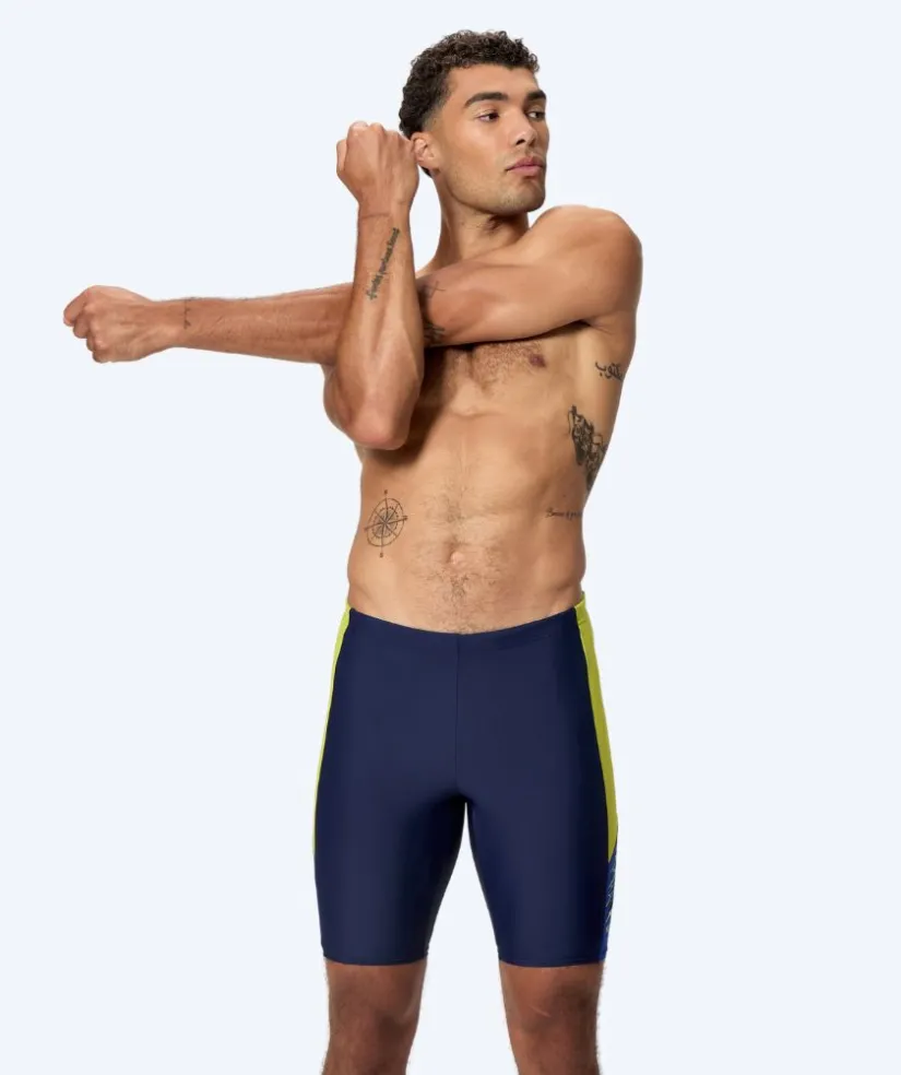 Hot Speedo lange badebukser til mænd - Dive - Mørkeblå/gul