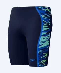 Outlet Speedo lange badebukser til mænd - Hyperboom Splice - Mørkeblå/lyseblå