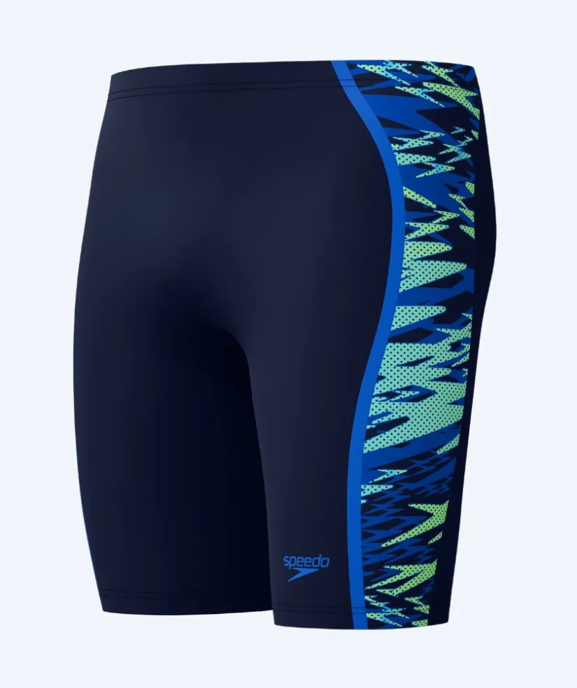 Outlet Speedo lange badebukser til mænd - Hyperboom Splice - Mørkeblå/lyseblå