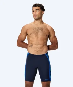 Outlet Speedo lange badebukser til mænd - Hyperboom Splice - Mørkeblå/lyseblå