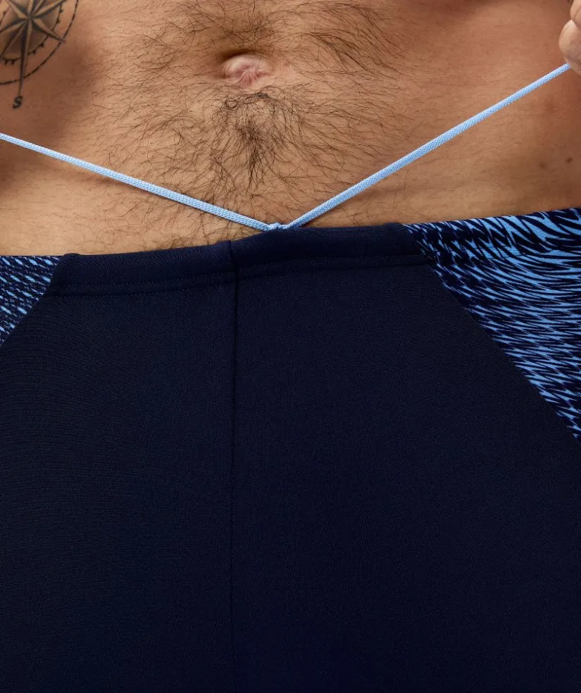 Outlet Speedo lange badebukser til mænd - Endurance Max Splice - Mørkeblå/lyseblå