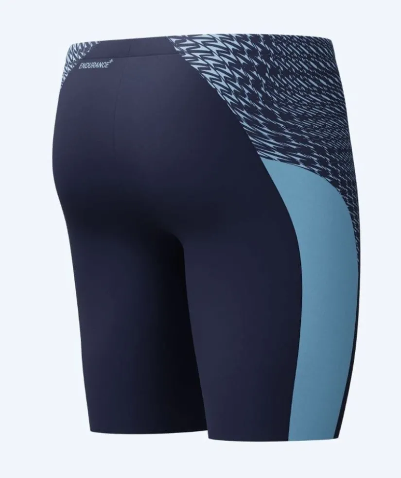 Outlet Speedo lange badebukser til mænd - Endurance Max Splice - Mørkeblå/lyseblå