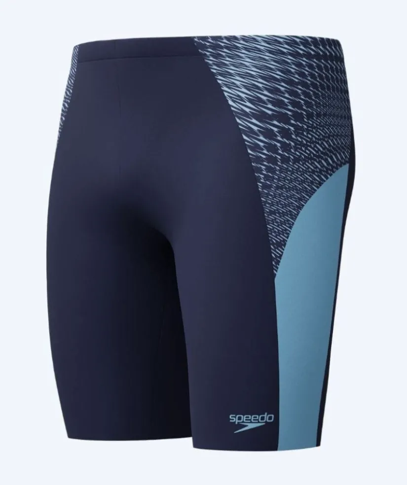 Outlet Speedo lange badebukser til mænd - Endurance Max Splice - Mørkeblå/lyseblå
