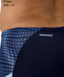 Outlet Speedo lange badebukser til mænd - Endurance Max Splice - Mørkeblå/lyseblå