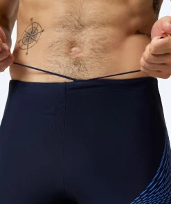 Speedo lange badebukser til mænd - Medley Logo - Mørkeblå/lyseblå