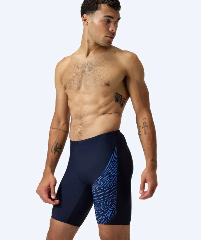 Speedo lange badebukser til mænd - Medley Logo - Mørkeblå/lyseblå
