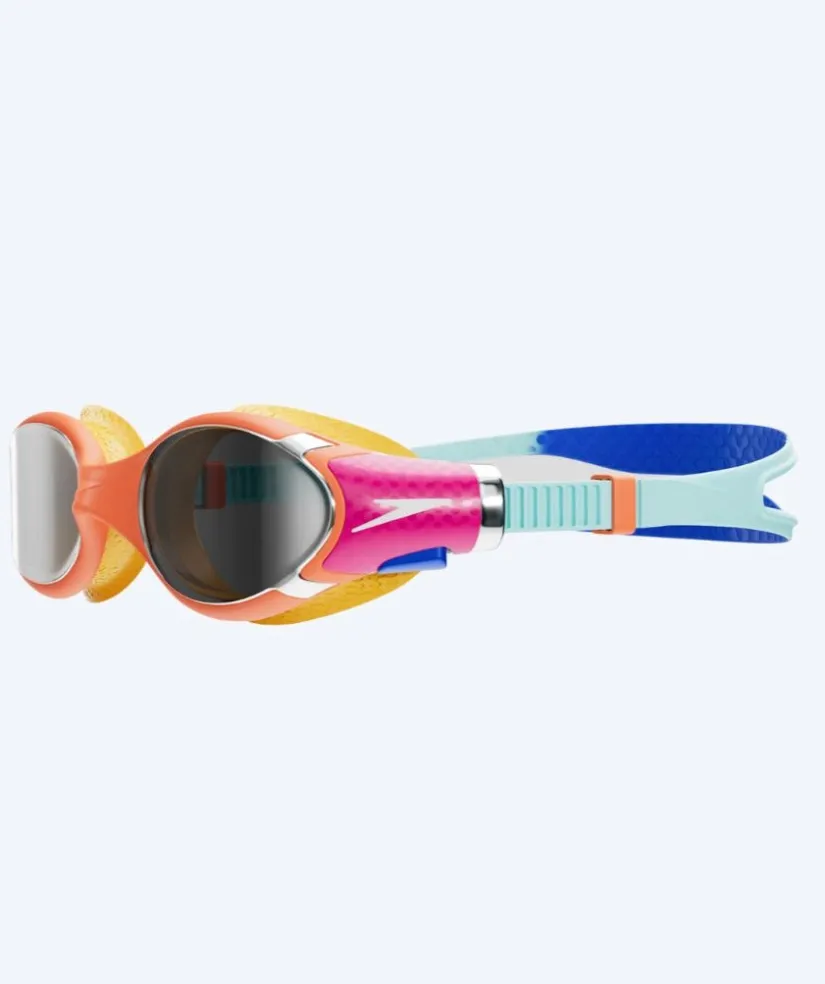 Discount Speedo svømmebriller til børn (6-14) - Biofuse 2.0 Mirror - Orange/mørkeblå