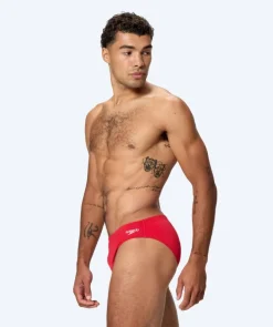Hot Speedo trekantede badebukser til mænd - Endurance Logo - Rød