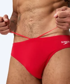 Hot Speedo trekantede badebukser til mænd - Endurance Logo - Rød