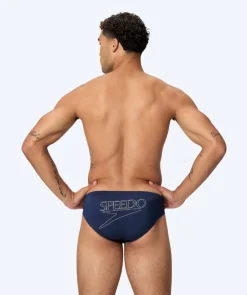 Online Speedo trekantede badebukser til mænd - Endurance Logo - Mørkeblå