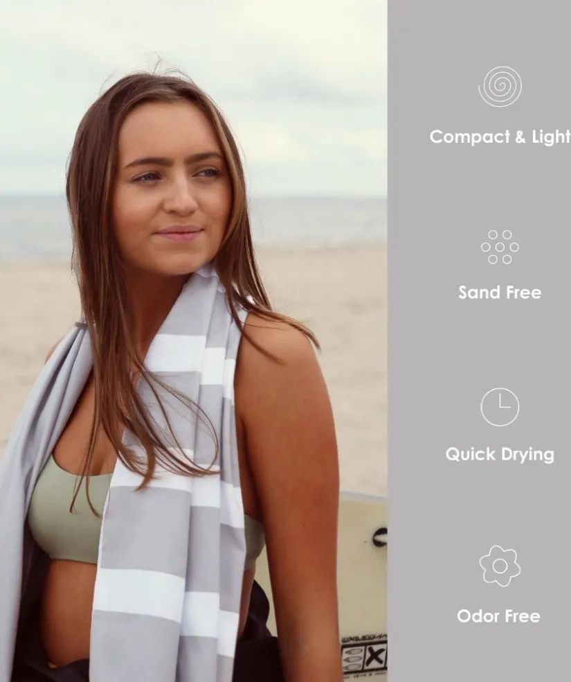 Outlet SummerSand microfiber håndklæde - Marble Sand (Hvid)