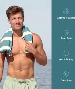 Sale SummerSand microfiber håndklæde - Ocean Green (Turkis)