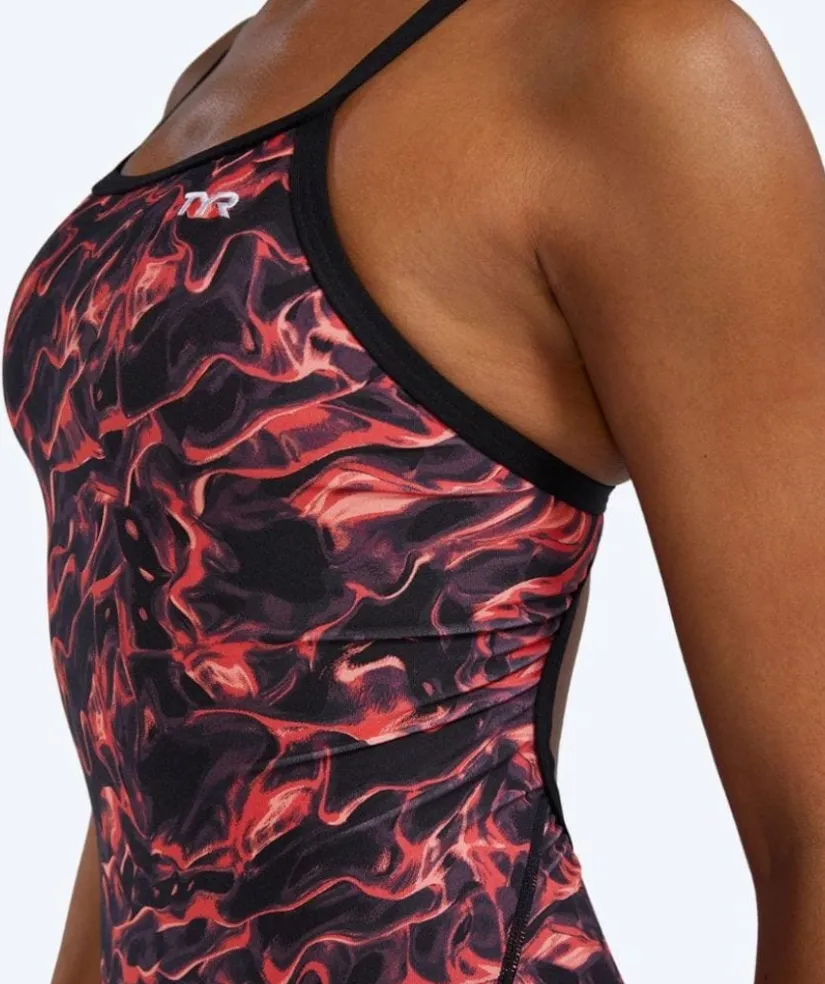 Sale TYR badedragt til damer - Durafast Energia Diamondfit - Rød/sort