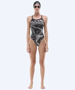 Clearance TYR badedragt til damer - Durafast Elite Diamondfit Olea - Grå/sort
