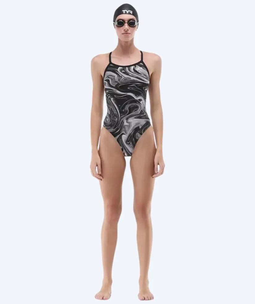 Clearance TYR badedragt til damer - Durafast Elite Diamondfit Olea - Grå/sort