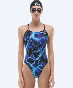 Outlet TYR badedragt til damer - Durafast Elite Cutoutfit Arterix - Blå/sort