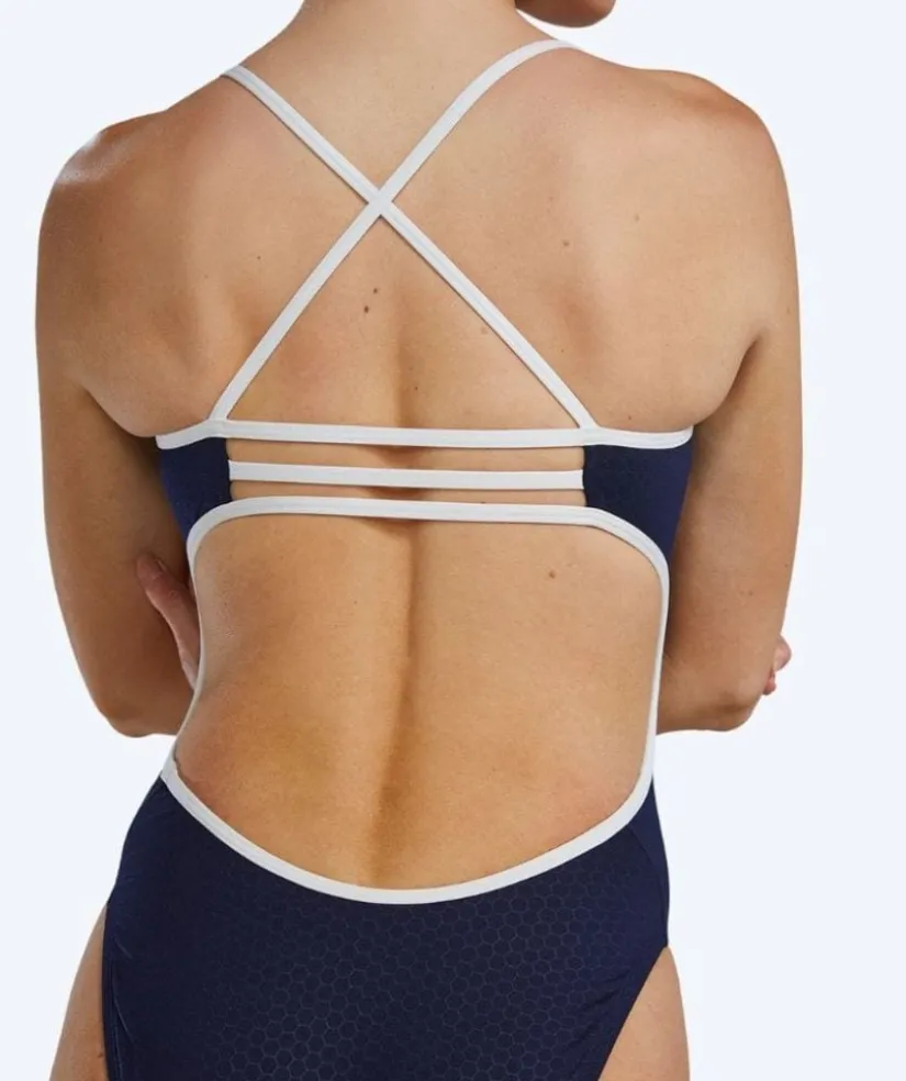 Sale TYR badedragt til damer - Durafast Elite Trinityfit Hexa - Mørkeblå/hvid