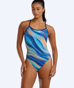Sale TYR badedragt til damer - Riptidal Trinityfit - Blå/orange