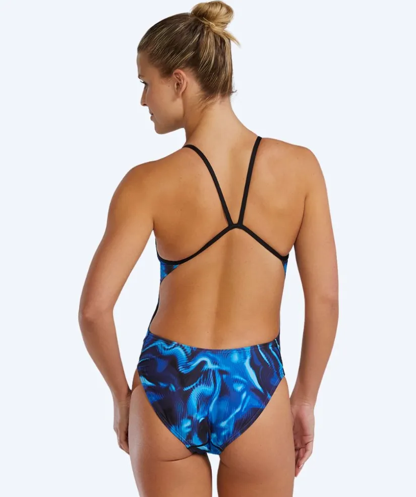 Online TYR badedragt til damer - Waveform Cutoutfit - Blå/sort