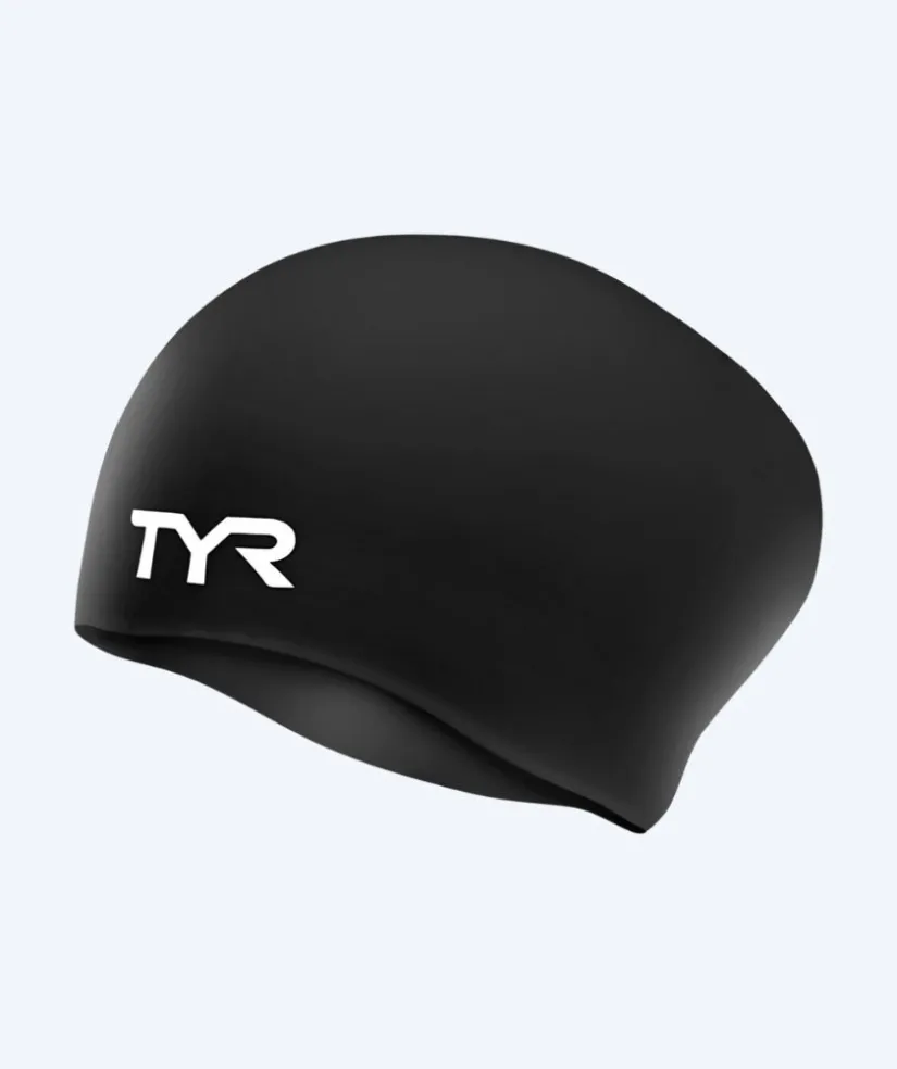 Outlet TYR badehætte til langt hår - Silicone - Sort