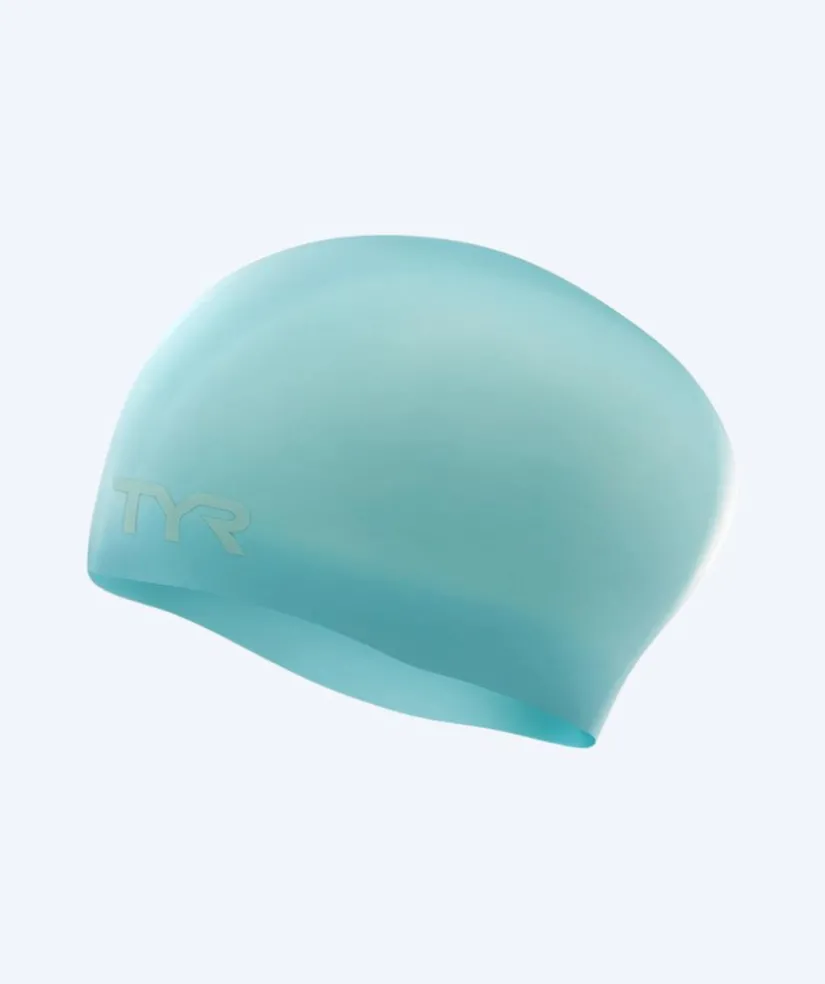 Best TYR badehætte til langt hår - Silicone - Lyseblå