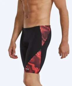Clearance TYR lange badebukser til mænd - Blade Splice Waveform - Sort/rød