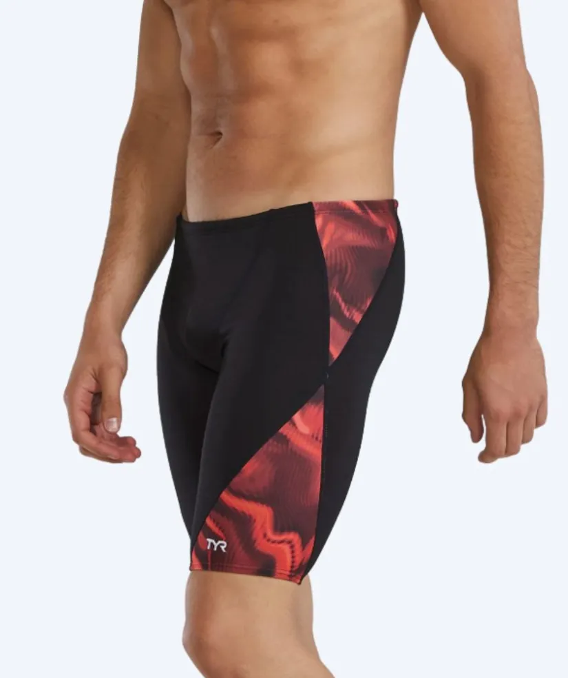 Clearance TYR lange badebukser til mænd - Blade Splice Waveform - Sort/rød