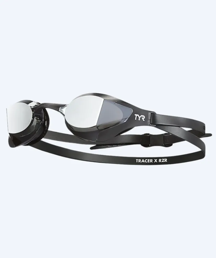 Hot TYR svømmebriller - Tracer-X Racing RZR Mirrored - Sort/sølv