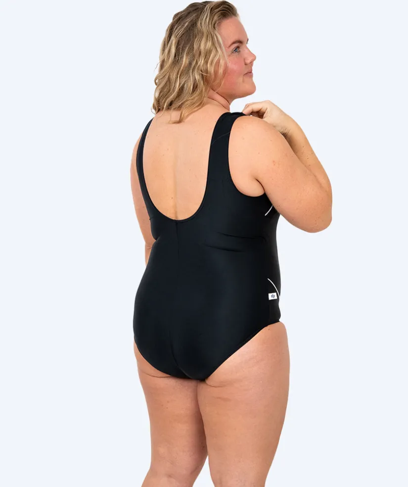 Best Watery badedragt i plus size til damer - Tamaya U-Back - Sort/hvid
