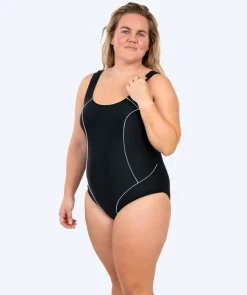 Best Watery badedragt i plus size til damer - Tamaya U-Back - Sort/hvid
