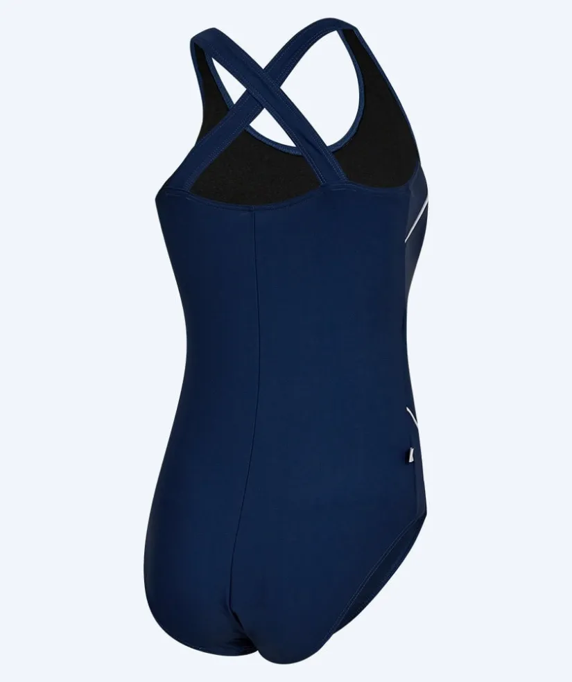 Best Watery badedragt i plus size til damer - Kaito - Mørkeblå/hvid