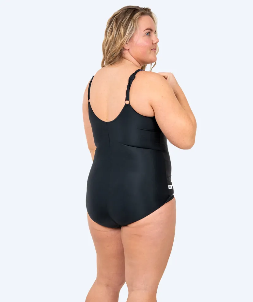 Discount Watery badedragt plus size til damer m. blomster - Vale - Sort