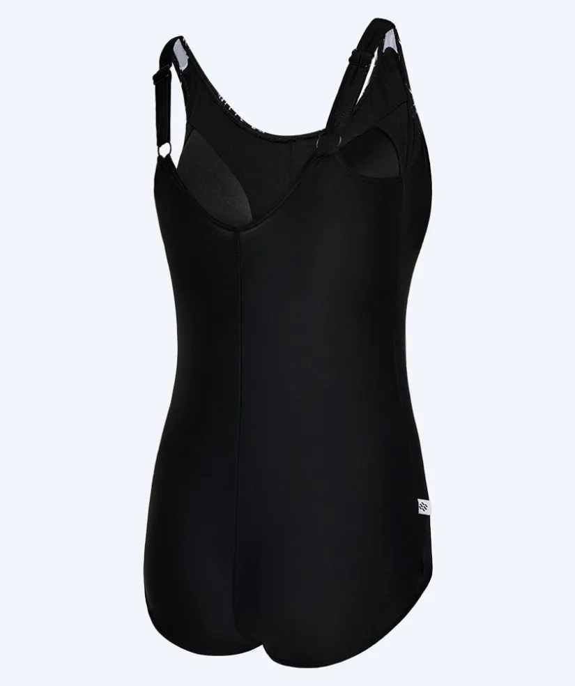 Discount Watery badedragt plus size til damer m. blomster - Vale - Sort