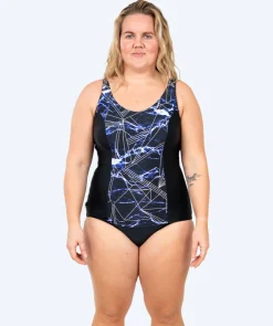 Discount Watery badedragt plus size til damer m. blomster - Vale - Sort