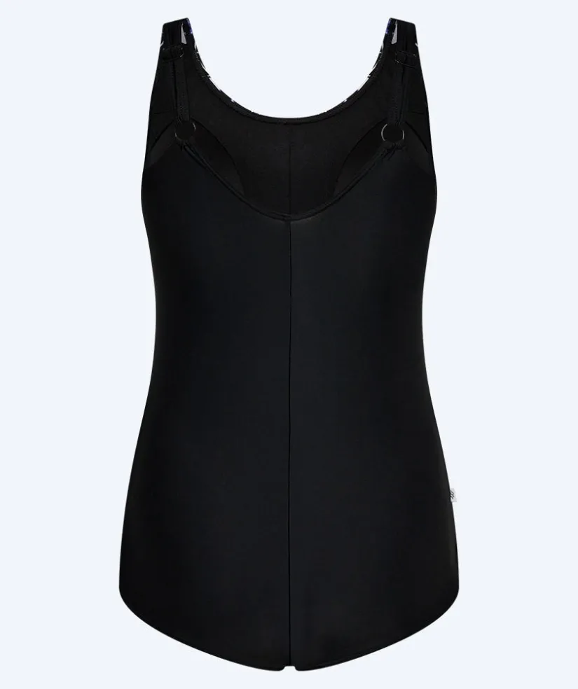 Discount Watery badedragt plus size til damer m. blomster - Vale - Sort